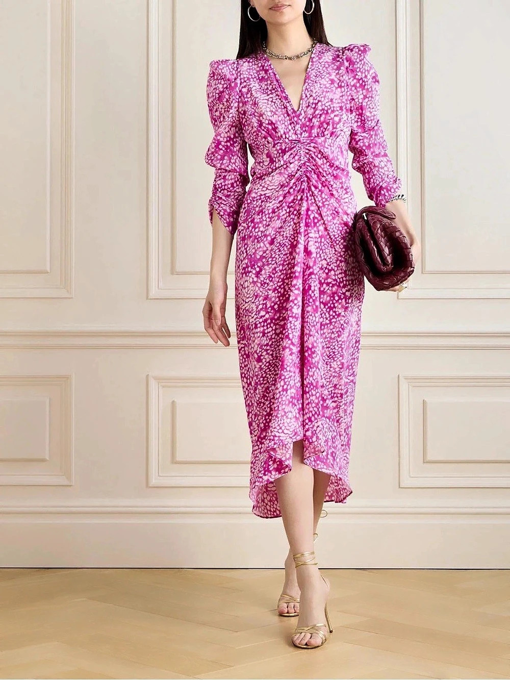 Isabel Marant Pink Floral Midi Dress